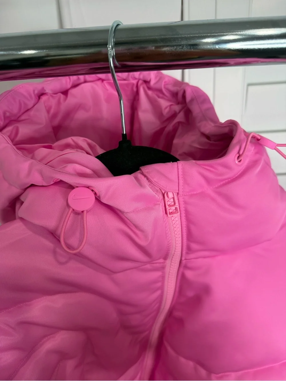 Womens Pink Nike Puffer Jacket with Hood